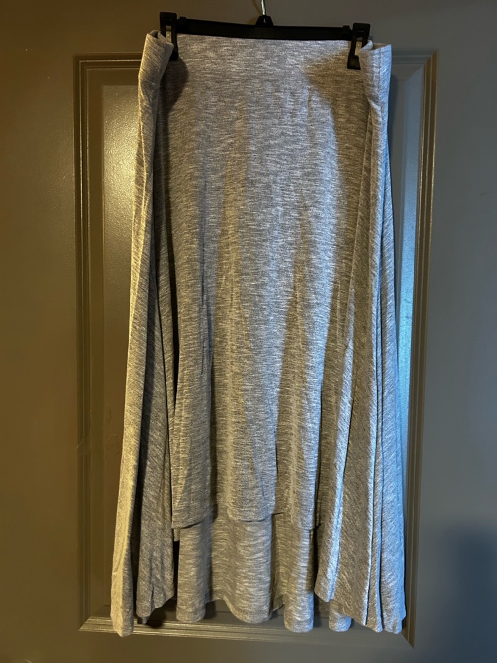 Liz Claiborne Light Gray Maxi Skirt - Soft Pleated Knit